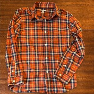 Orange Plaid Boy’s Button-Down Shirt